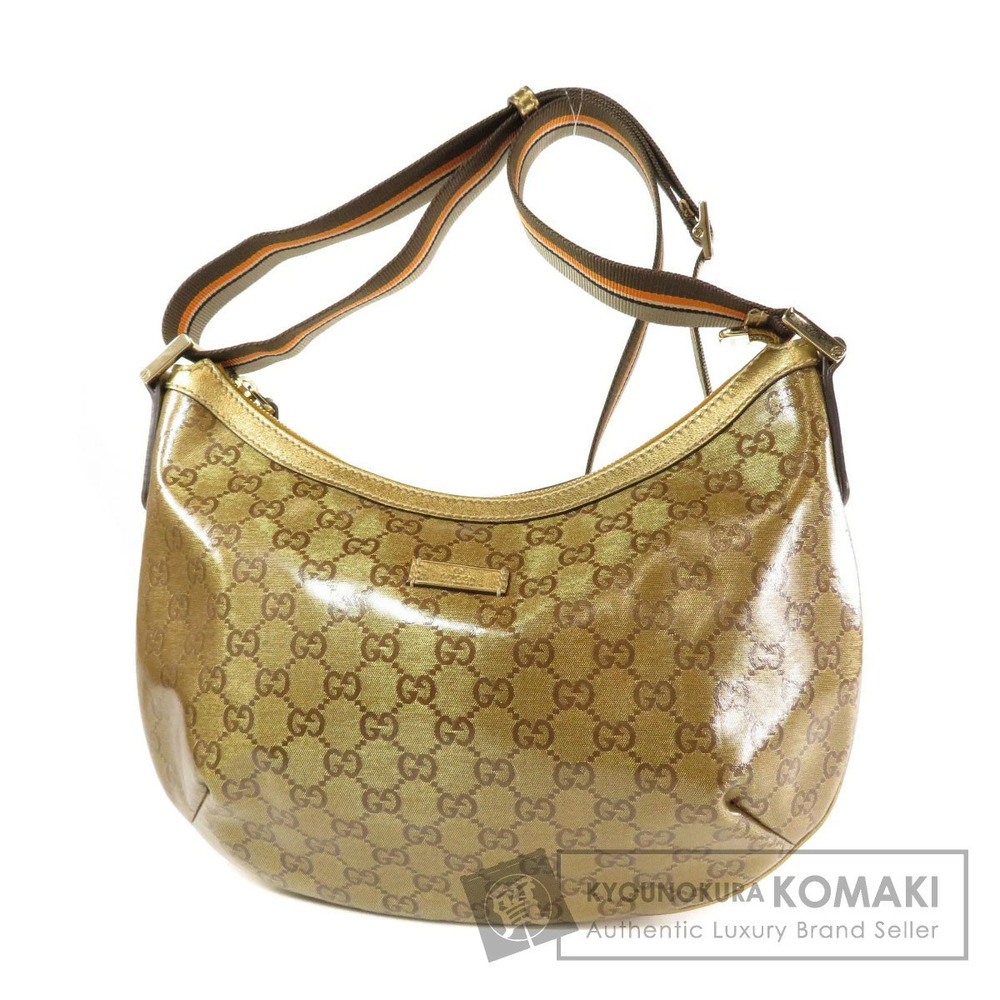 Gucci GG Crystal Sherry Line Shoulder Bag gold brown